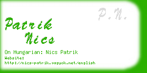patrik nics business card